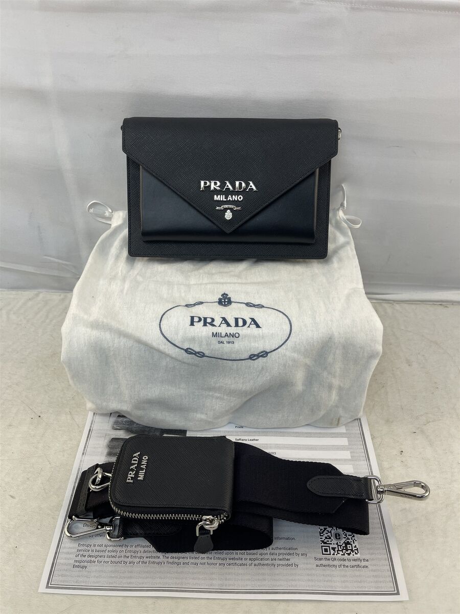 PRADA Saffiano Crossbody Mini Black Leather for sale online PRADA Saffiano Crossbody Mini Black Leather for sale online