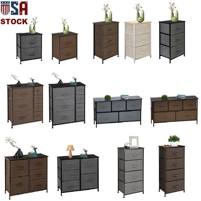 Dresser for Bedroom Storage Tower Tall Chest Organizer Unit 2/5/7 Fabric Drawers