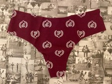 NWT Victoria's Secret Pink No Show Thong Panty Rich Maroon Seal Large L