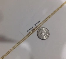 2.0mm14K DIAMOND CUT SOLID YELLOW GOLD WOMEN/MEN'S ROPE CHAIN NECKLACE 16"-30"