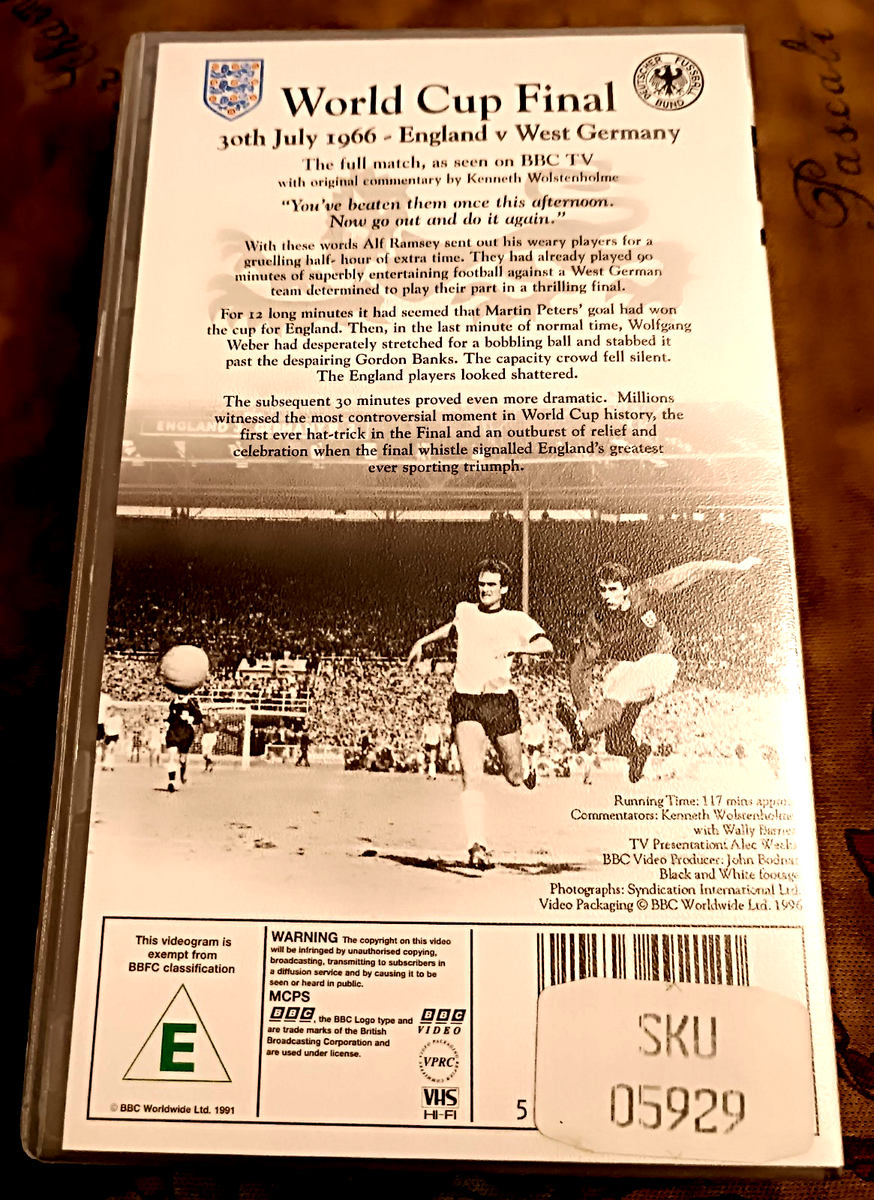 Classic The World Cup Final 1966 England VS West Germany VHS Classic The World Cup Final 1966 England VS West Germany VHS