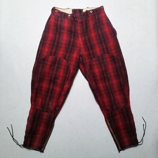 40s WOOLRICH 100 Wool Plaid Hunting Pant Tartan Workwear Sz 28 TALON ZIP