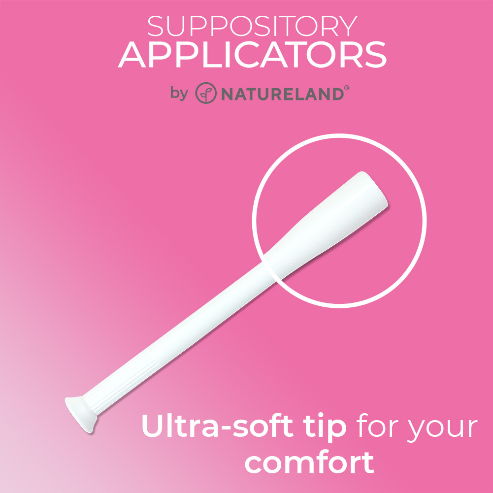 [20 Pack] Natureland Vaginal Suppository Applicators for Women, Soft Tip Auxiliary Tool for Pills, Boric Acid, and pH Balance Tablet Suppositories, Individually Wrapped (Suppositories Not Included)