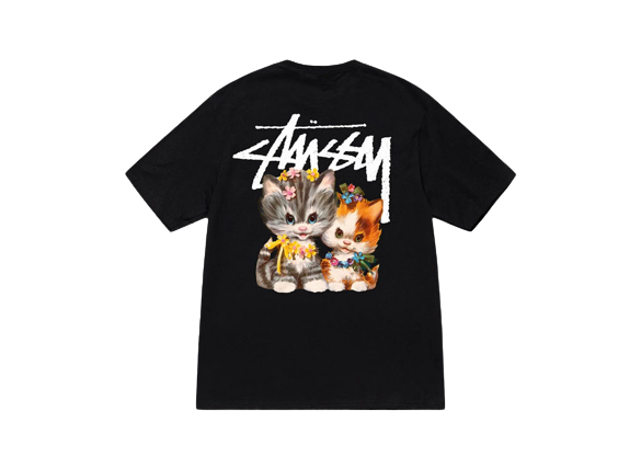Stussy Kittens Tee Black White Midnight 3colors T-shirts Size S 