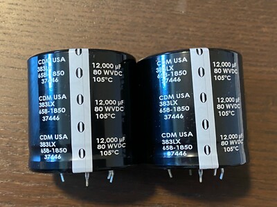 2 New 12000 uf 80v Cornell Dubilier Capacitors for Pioneer SX-838