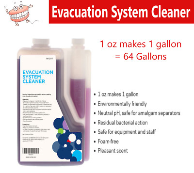 Dental Evacuation System Cleaner Neutral pH, safe for amalgam separators, USA