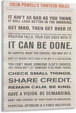 General Colin Powell'S 13 Rules of Leadership Quotes Canvas Paintings Wall Art