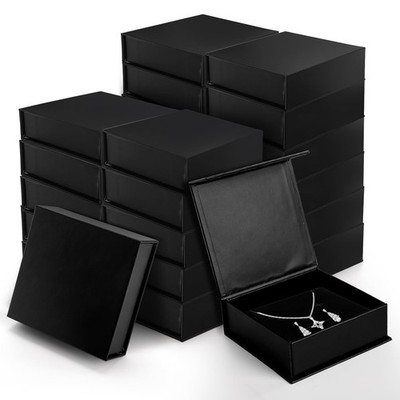 24 Pack Cardboard Jewelry Boxes, 3.6 x 3.6 x 1.3 Inch Small Jewelry Gift Boxe...