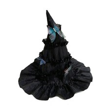 Costume Hat with Butterflies and Wide Frilled Border for Dark Fantasy Looks