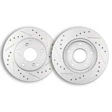 Front Drilled and Slotted Brake Rotors for 2004-2011 Honda Civic CR-Z Acura RSX