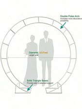 Metal Arch For Ceremony, 6.5 Feet Double Round Backdrop Stand, Circle Balloon