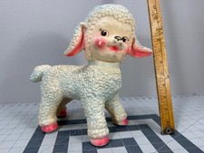 Vintage 1961 The Sun Rubber Co. Lamb Sheep Toy Large 10 IN Tall