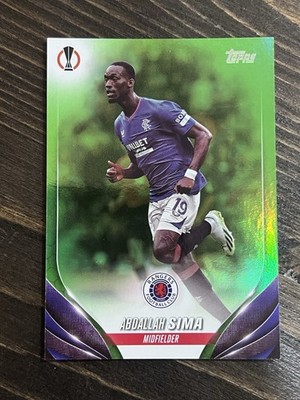 Abdallah Sima 2023-24 Topps UEFA Club Competitions Neon Green /199 #79 Rangers