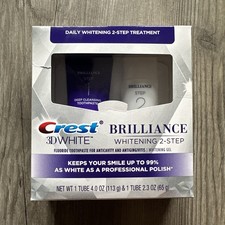 NEW Crest 3D White Brilliance Daily 2 Step Whitening Toothpaste Kit EXP 2027