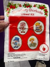 Vintage Strawberry Shortcake And Friends Crewel Embroidery Kit & Frames Rare!