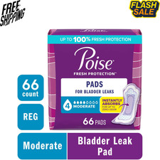 Poise 4 Drop Moderate Incontinence Pads Regular 66 Count