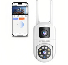 2MP PTZ Security Camera Outdoor,360 Home Surveillance Camera with Dual-Lens Pho