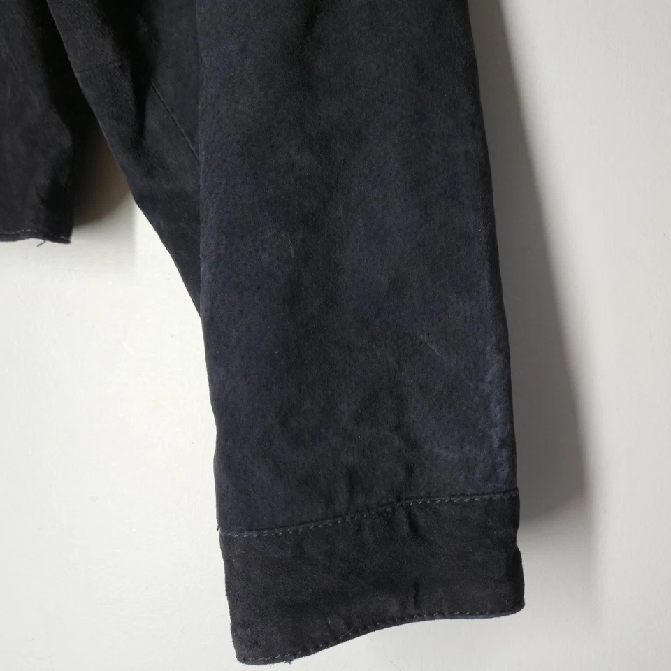 Chaqueta Dinoz Gamuza Retazos Para Mujer Talla Mediana Arte Moda Elegante Foto 4 de 4