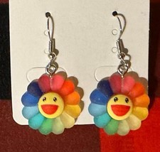 Happy Colorful Flower Resin Dangle Earring