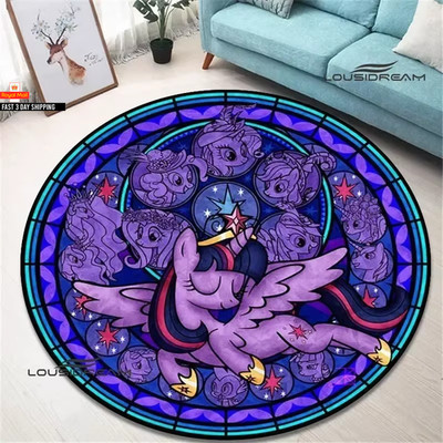 Cartoon My Little-P-Ponys runder Teppich Wohnzimmer Schlafzimmer rutschfest Teppichboden