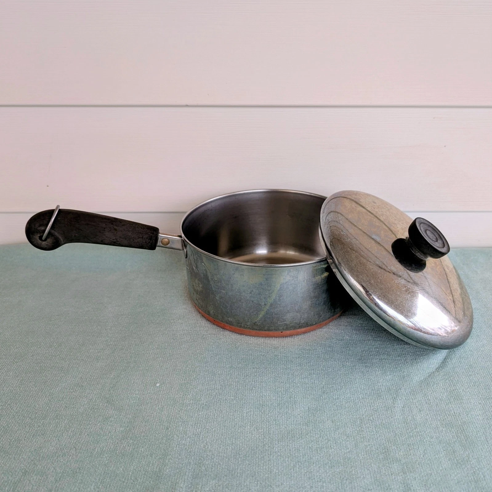 Revere Ware 1801 2Qt Copper Bottom Pot Sauce Pan W/ Lid Clinton IL USA Made