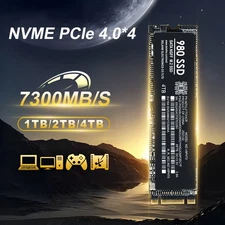 4TB M.2 2280 NVMe SSD Internal Hard Drive TLC 7300MB/S PCIe 4.0 x 4 PC