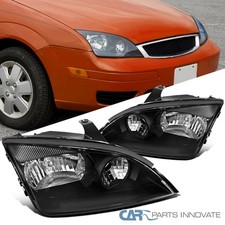 Fits 05-07 Ford Focus Zx4 St Replacement Black Clear Headlights Lamps Leftright Fits 05-07 Ford Focus Zx4 St Replacement Black Clear Headlights Lamps Leftright