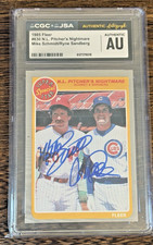 1985 Fleer #630 Mike Schmidt Ryne Sandberg Dual Auto CGC JSA Authentic