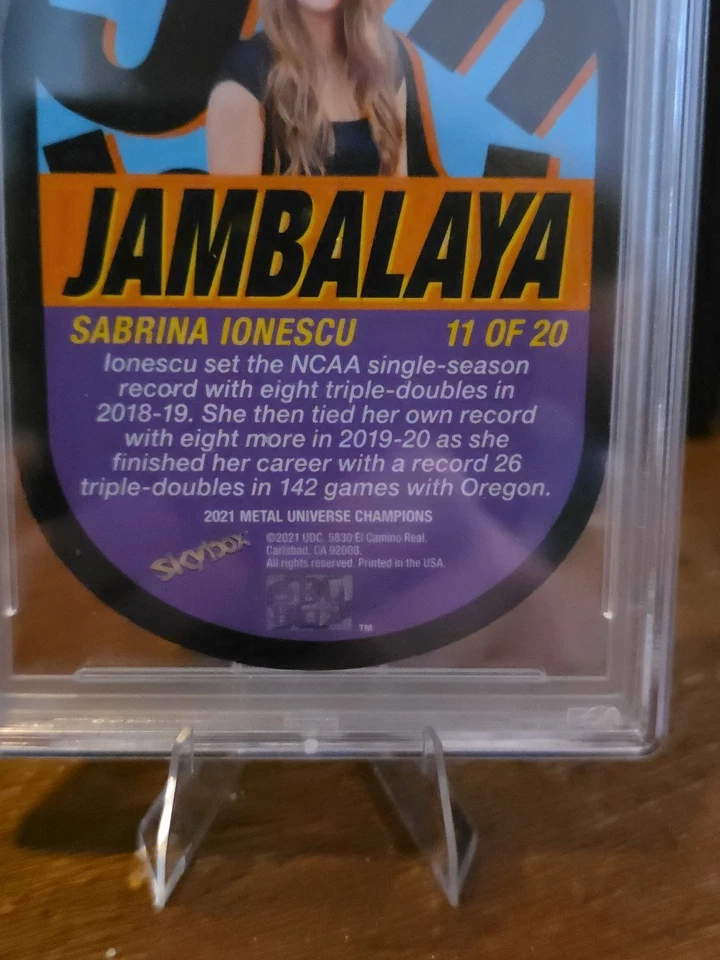 PSA 10 POP 1 2021 Skybox Metal Universe Champions Jambalaya Sabrina Ionescu WNBA Foto 4 de 4