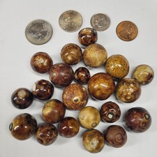 22 Antique Bennington Marbles German Brown Salt Glazed Various Sizes