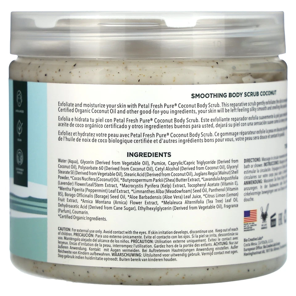 Pure, Smoothing Body Scrub, Coconut, 16 oz (473 ml) - Image 2 of 3