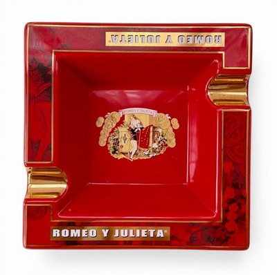 Romeo Y Julieta Cigar Ashtray Red Gold 2 Cigar Tobacciana