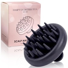 Black Silicone Scalp Massager  Shampoo Brush, Heavy-Duty Scalp Scrubber