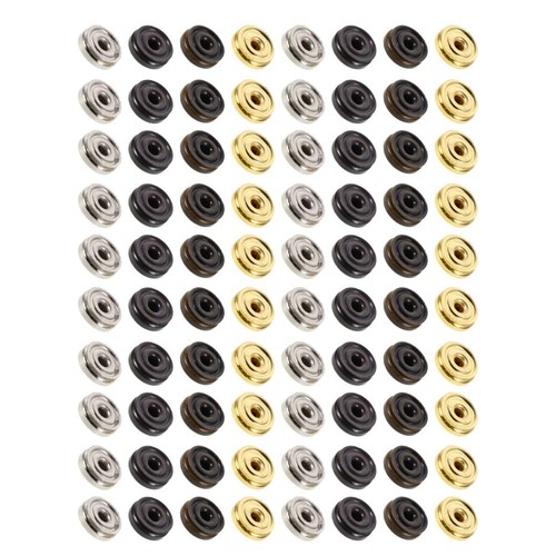 Kit De 50 Boutons Pression Métal (25 Argenté + 25 Bronzé) 10mm + Outil 4 Pièces - Fabriqué En France