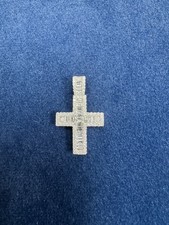 14k White gold Natural Diamond Baguette Cross Pendant