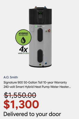   NEW   95 SOLD - A.O. Smith 900 50 Gal Hybrid Heat Pump Water Heater Delivered