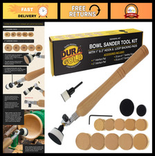Woodturning Bowl Sander Kit - 1" & 2" Hook & Loop Pads, 50 Sanding Discs, Dual B