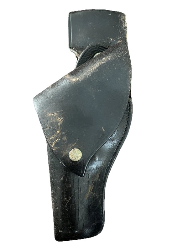 Smith & Wesson Black Leather Duty Pistol Holster, Flap Snap, Belt Loop B18 34