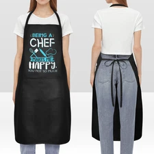 "Chef Makes Me Happy" waterproof apron with pockets