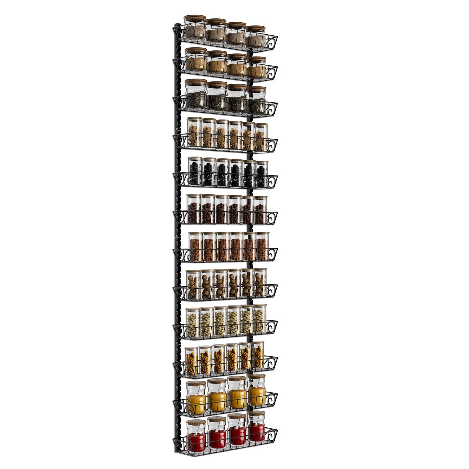 Adjustable Wall Mount Spice Rack Organizer, 12-Tier Dual-use (Multi-use) Hang...