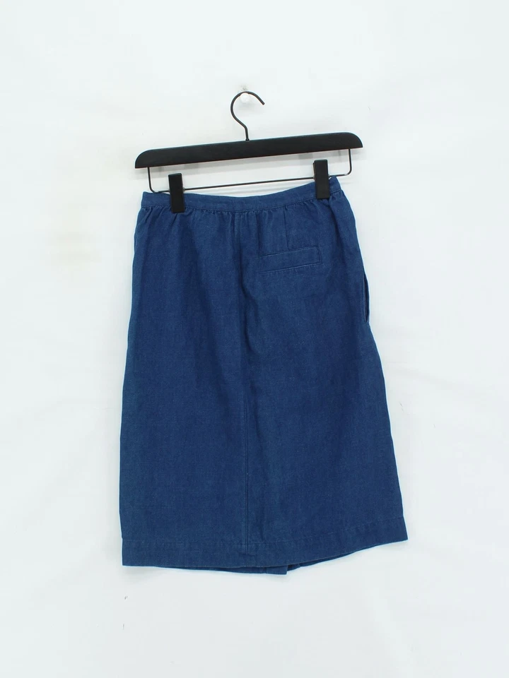 A.P.C. Falda midi para mujer W 26 en algodón azul con lino Midi línea A Foto 2 de 4