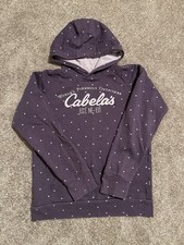 Cabela  s Youth Girls Hoodie World  s Foremost Outfitters Size XL Purple Polka Dot