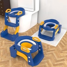 3-in-1 Toddler Potty Training Toilet with Ladder PU Cushion, Easy Assembly, ...