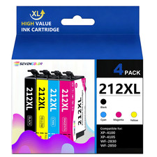 212XL Ink High Capacity Combo Pack Work for XP-4100 XP-4105 WF-2830 Printer