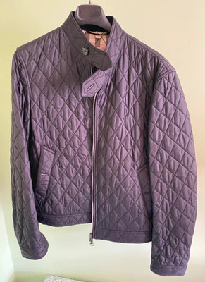 Burberry Brit quilted jacket size M Medium men male Checked Black -