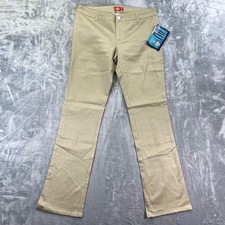 New Dickies Girl Simple Pant Women  s Size 13 Khaki Cotton Blend
