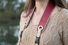 The  Red Alligator  Camera Strap: Comfort Padding, Leather Ends, Suede Backing