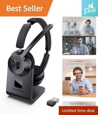 Noise Cancelling Bluetooth Headphones with Adjustable Headband & Comfort Fit