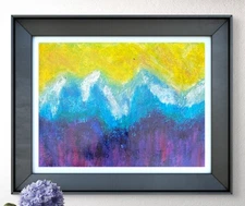 OOAK Abstract Mountain Range 12x16 Canvas Expressionism Abstract Design Home Art