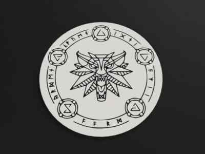 3 Stück The Witcher Untersetzer Set - Wolf Medaillon Getränk Matten für Fantasy Fans